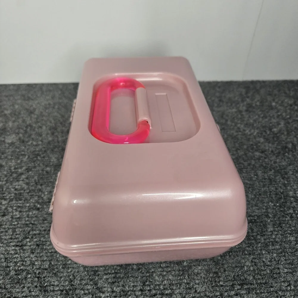 Caboodles Pretty In Petite Classic 2 Tier‎ Makeup Case W/ Mirror Pink  9x6x4
